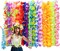 24 Pcs Leis for Luau Party – Colorful Hawaiian Silk Flower Necklaces – Tropical Hula Dance Party Decorations, Summer Beach & Pool Party Favors
